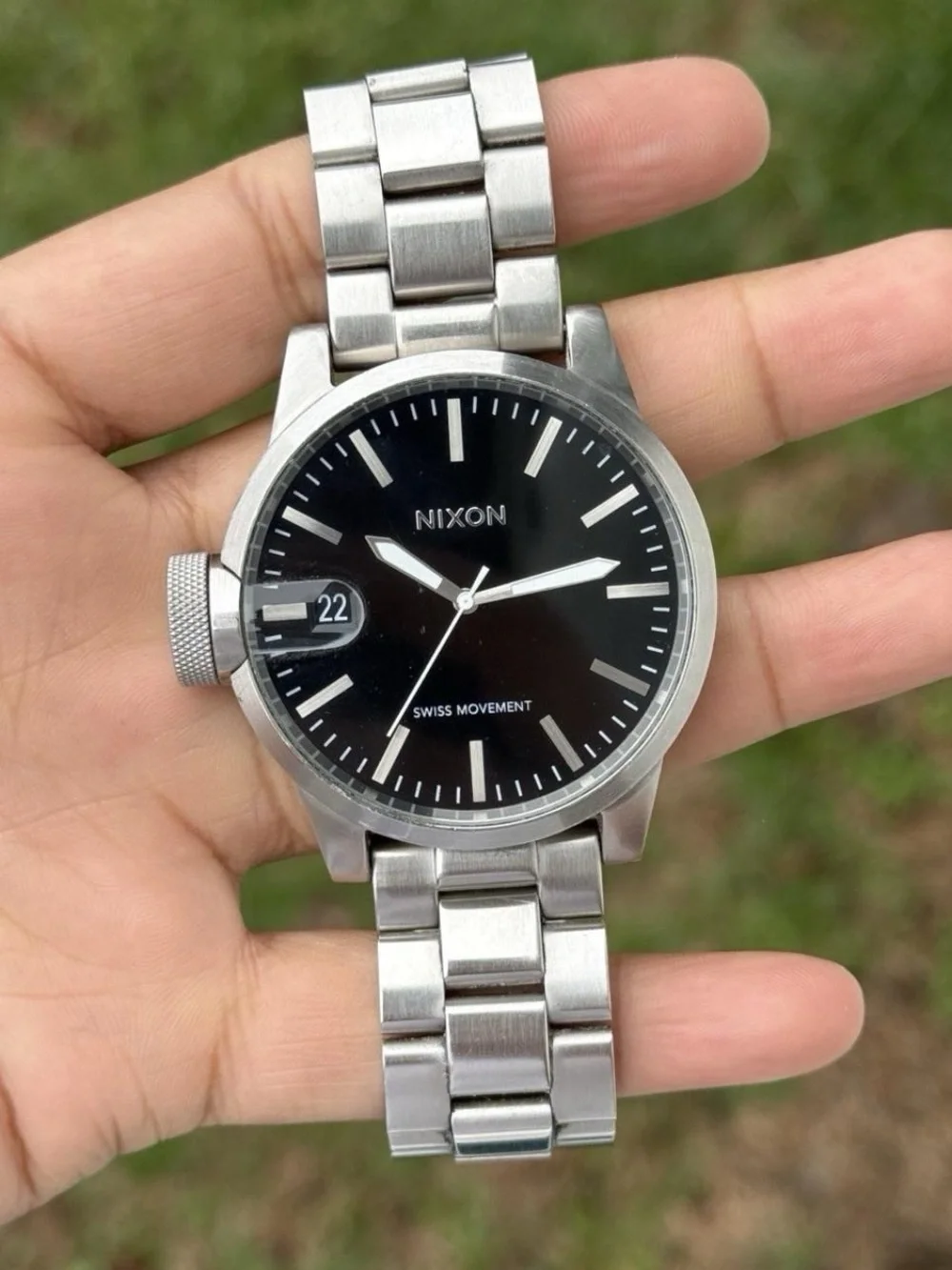 Nixon Silver Stainless Steel Watch with Black Dial - Picture 5 of 5
